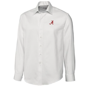 Alabama Crimson Tide Men's LS Epic Easy Care Dobby Shirt - White
